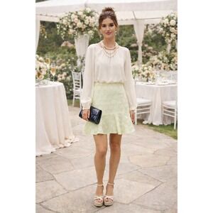 Boutique Pastel Green Textured Mini Skirt Women's‎ Size 6 Spring Flounce Skirt